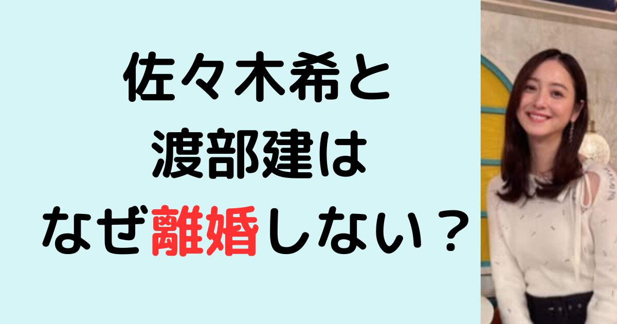 佐々木希と渡部健はなぜ離婚しない？